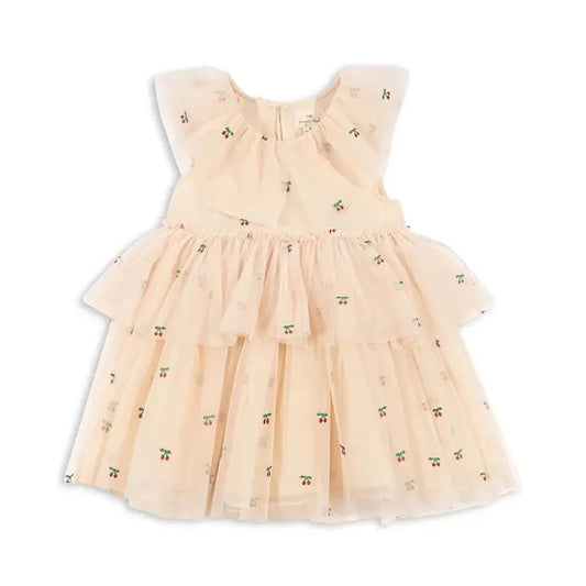 Glitter Bronzing Cherry Mesh Cake Dress Girls Birthday Dress