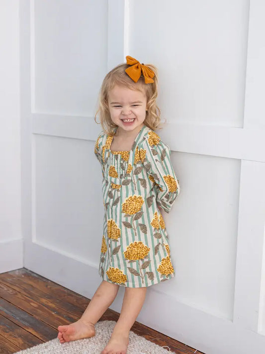Mustard Floral Printed Long Sleeves