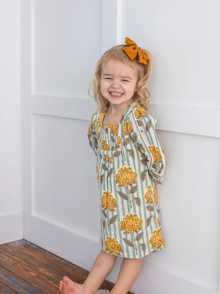 Mustard Floral Printed Long Sleeves