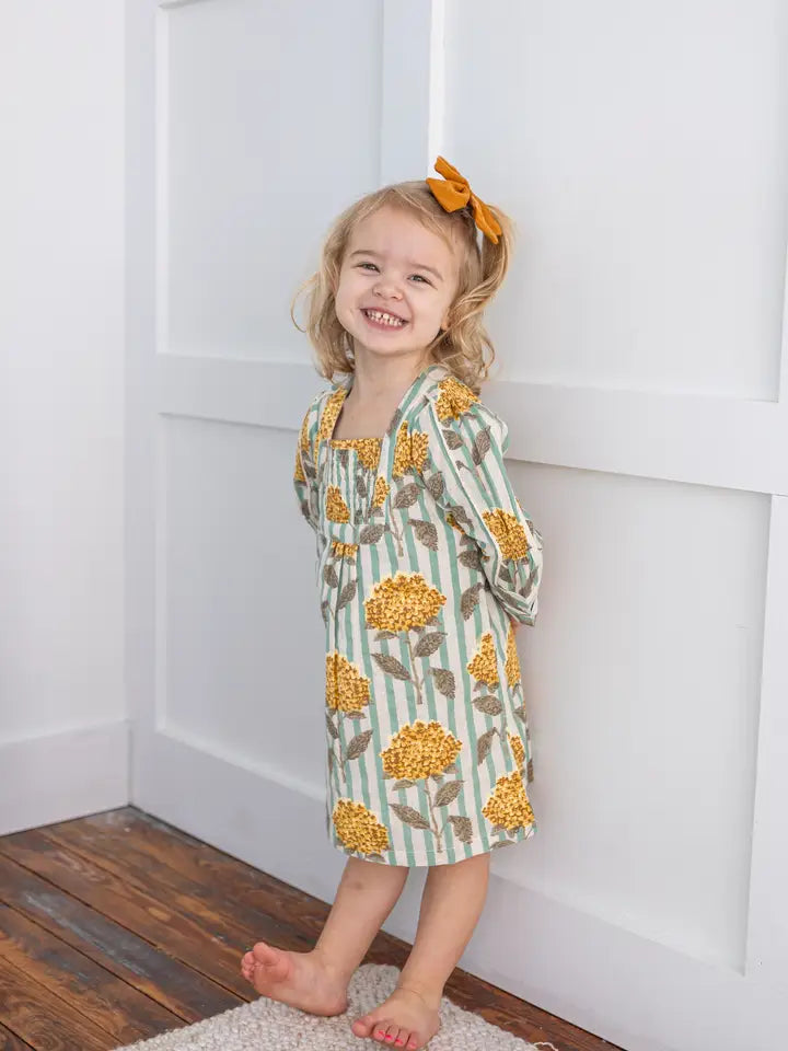 Mustard Floral Printed Long Sleeves