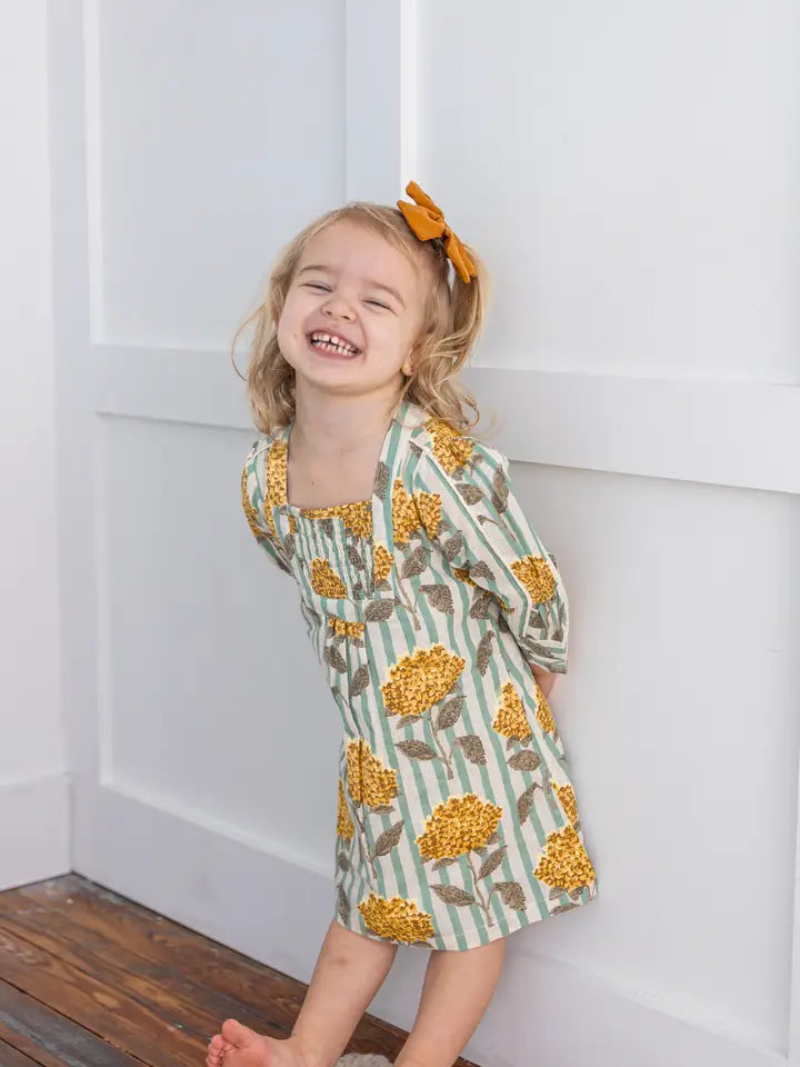 Mustard Floral Printed Long Sleeves